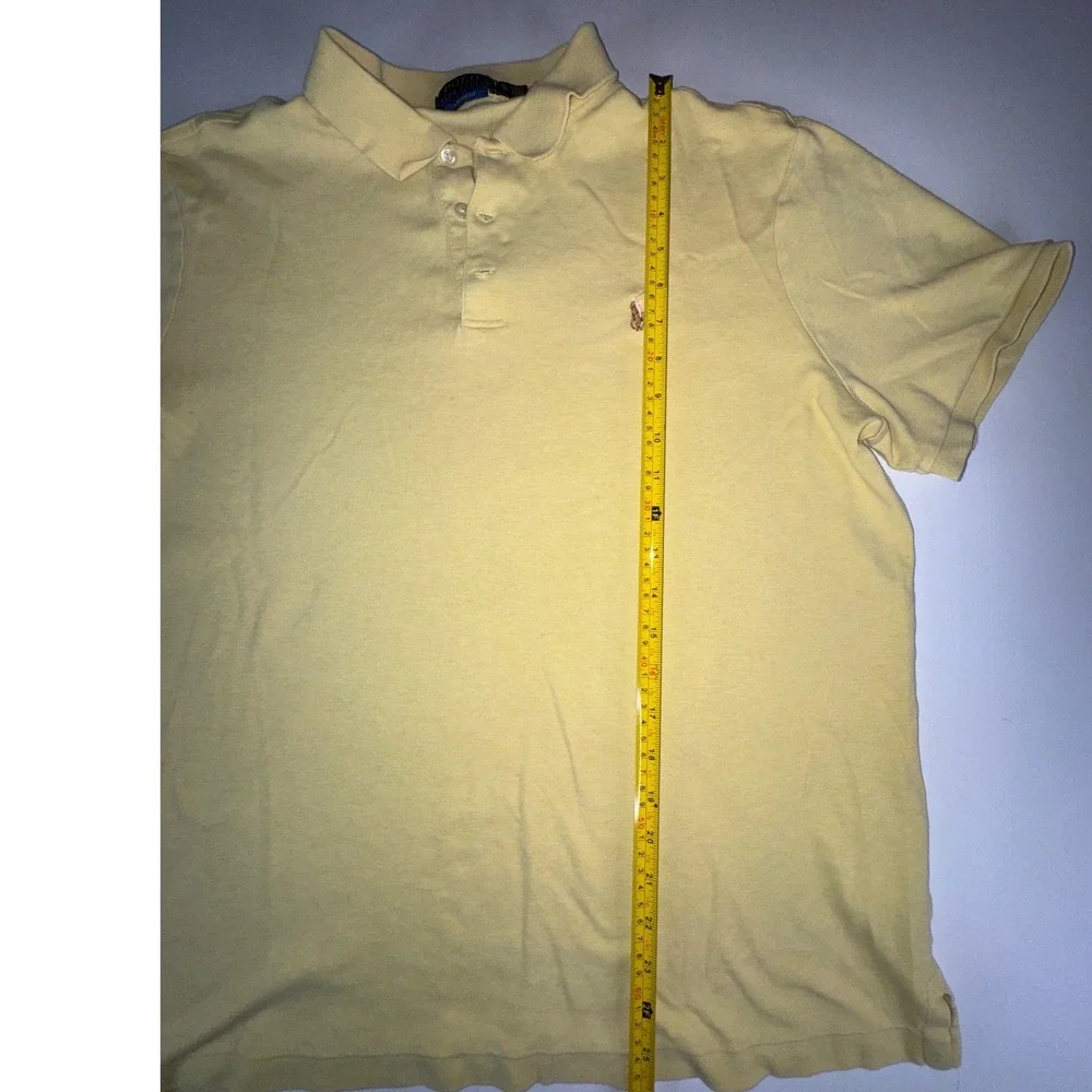 Polo Ralph Lauren Mens XL Yellow Classic Fit Short Sleeve Pony Logo Polo Shirt